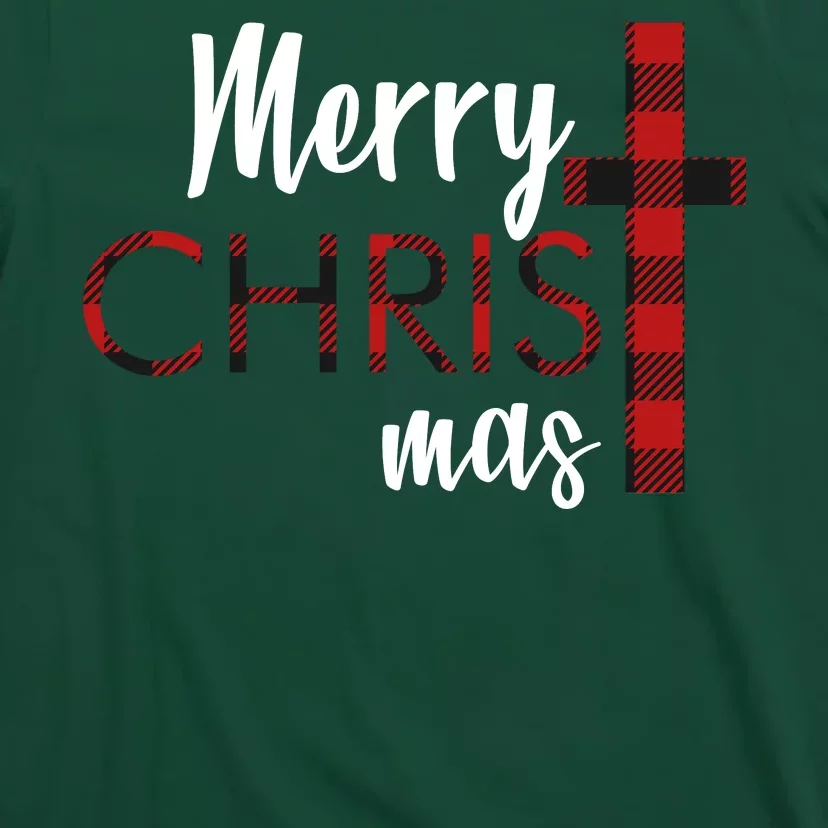 Merry-Christmas-Plaided-Cross-T-Shirt-3 Merry Christmas Plaided Cross T Shirt 3