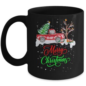 Merry Christmas Red Truck Christmas Tree Lights Snow Mug
