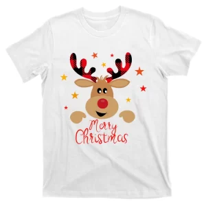 Merry Christmas Reindeer Cute Holiday T-Shirt