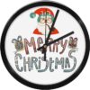 Merry Christmas Round Clock Wall Clock Silent Non Ticking Quality Quartz - Easy To Read For Home Office & School Decor Clock