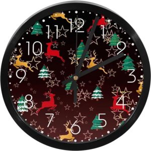 Merry Christmas Round Clock Wall Clock Silent Non Ticking Quality Quartz - Easy To Read For Home Office & School Decor Clock