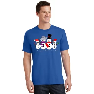 Merry Christmas Snowman Family And Friends T Shirt 1