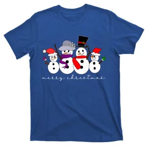 Merry Christmas Snowman Family And Friends T-Shirt