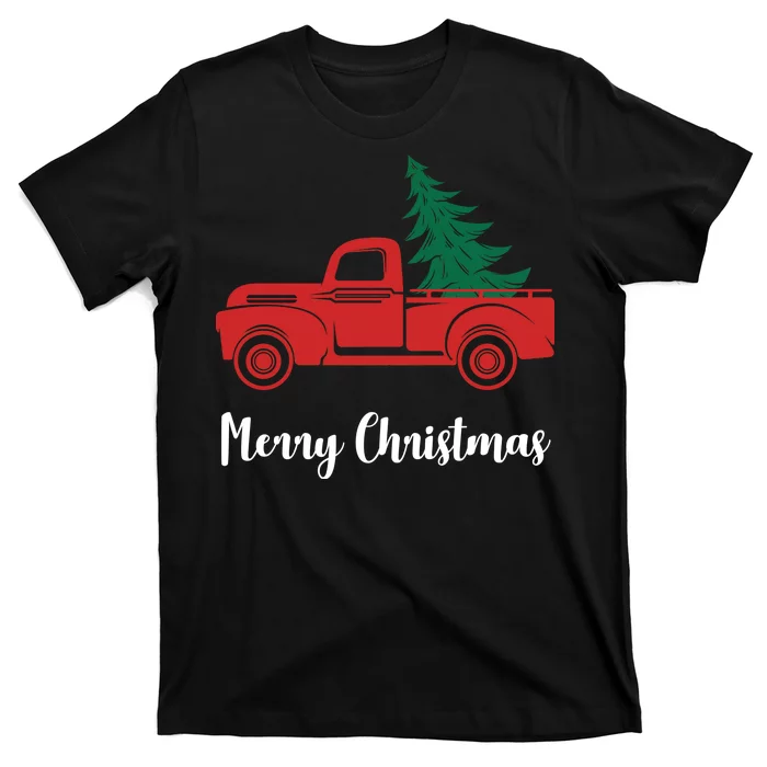 Merry Christmas Tree And Truck T-Shirt