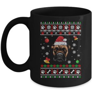 Merry Christmas Ugly Xmas Boxer Santa Hat Funny Mug