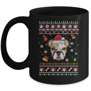 Merry Christmas Ugly Xmas Bulldog Santa Hat Funny Mug