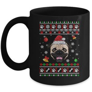 Merry Christmas Ugly Xmas Pug Santa Hat Funny Mug
