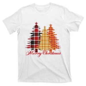Merry Christmas Vintage Plaid Christmas T-Shirt