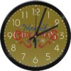 Merry Christmas Wall Clock Silent Non Ticking - 10 Inch Quality Quartz Battery Operated Round Easy To Read Home/Office/Classroom/School Clock
