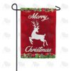 Merry Christmas White Deer Garden Flag