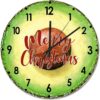 Merry Christmas Wood Wall Clock Fruit Merry Christmas Round Wall Clock Silent Non-Ticking 15x15in Wooden Clocks Decor For Home Living Room