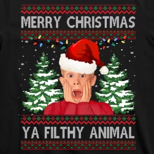 Merry Christmas Ya Filthy Animal Funny Ugly Christmas T Shirt 3