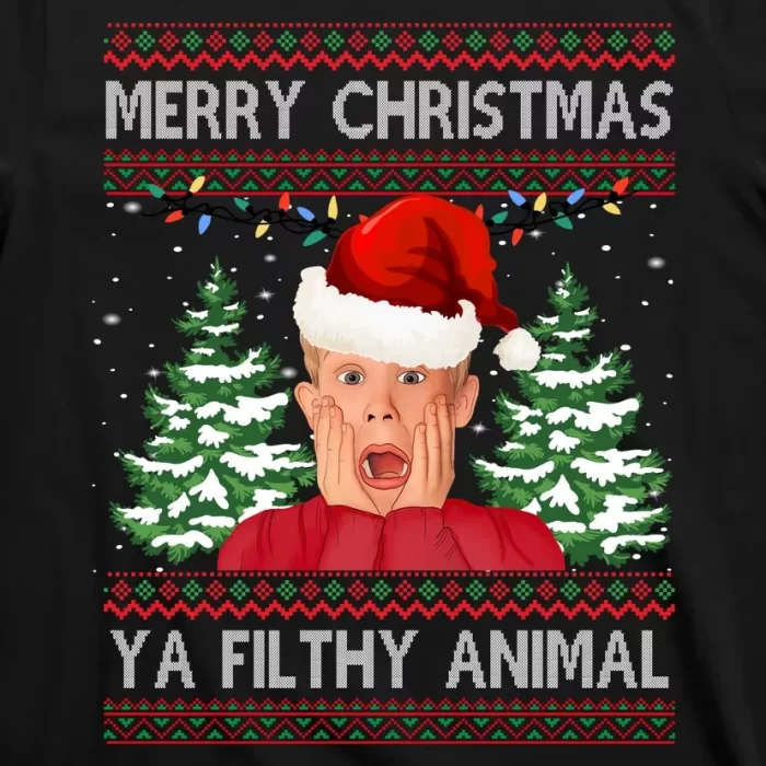 Merry Christmas Ya Filthy Animal Funny Ugly Christmas T Shirt 3