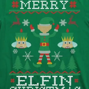 Merry Elfin Christmas Elf Ugly T Shirt 3