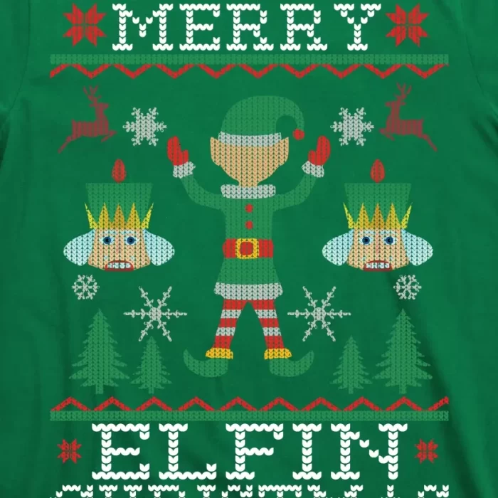 Merry Elfin Christmas Elf Ugly T Shirt 3