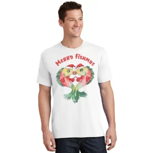 Merry FIshmas Cute Fish Christmas Gift T Shirt 1
