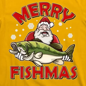 Merry Fishmas Christmas Fish Santa T Shirt 3