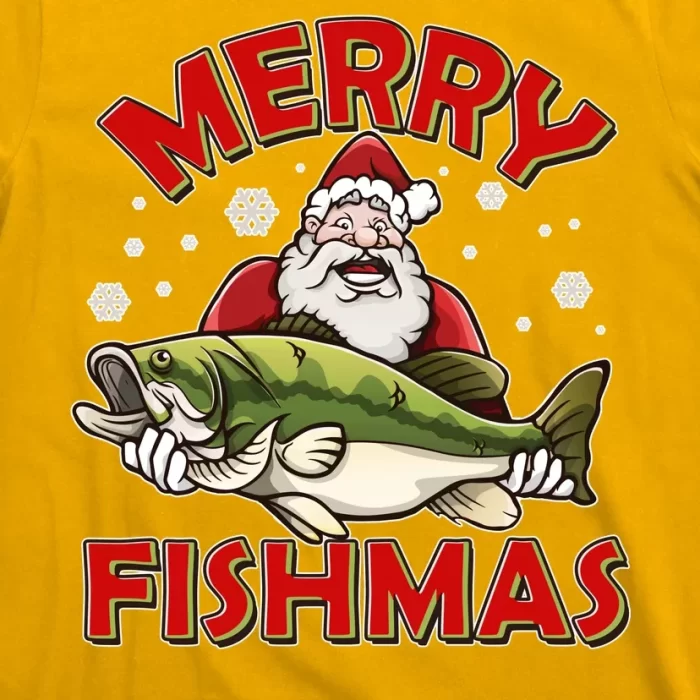 Merry Fishmas Christmas Fish Santa T Shirt 3
