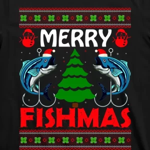 Merry Fishmas Funny Fish Fishing Ugly Christmas T Shirt 3