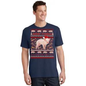 Merry Pigmas Christmas Pig Ugly Sweater T Shirt 1