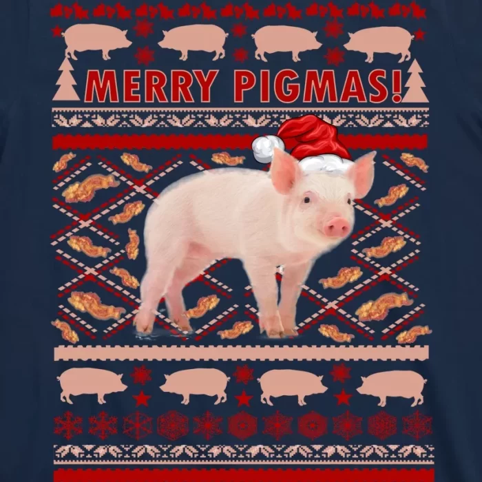 Merry Pigmas Christmas Pig Ugly Sweater T Shirt 3