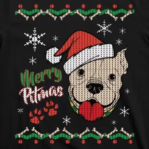 Merry Pitmas Ugly Christmas Sweater T Shirt 3