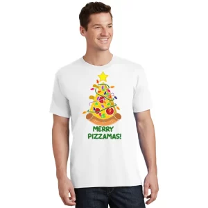 Merry Pizzamas Christmas Pizza Lover Gift T Shirt 1