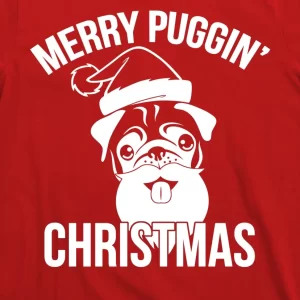 Merry Puggin Christmas Pug T Shirt 3