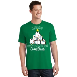 Merry Quarantine Christmas Toilet Paper Tree T Shirt 1