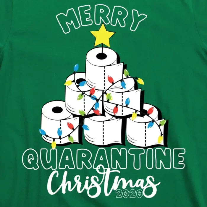 Merry Quarantine Christmas Toilet Paper Tree T Shirt 3