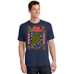 Merry Starfleet Christmas Ugly Sweater T Shirt 1
