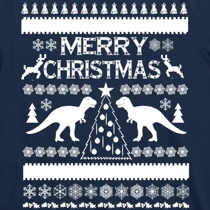 Merry Ugly Christmas T Rex Sweater T Shirt 3