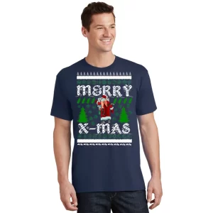 Merry X Mas Ugly Christmas Sweater T Shirt 1