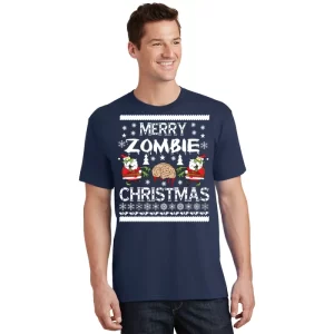 Merry Zombie Ugly Christmas Sweater T Shirt 1