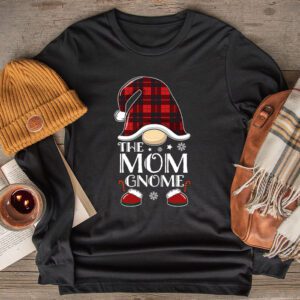 Mom Gnome Buffalo Plaid Matching Family Christmas Pajama Longsleeve Tee