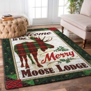 Moose Merry Christmas Rug