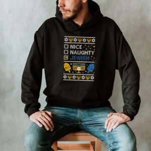 Nice Naughty Jewish Ugly Hanukkah Sweater Chanukah Jew Gift Hoodie 2 2