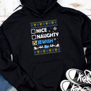 Funny Hanukkah Shirts Nice Naughty Jewish Ugly Hanukkah Chanukah Jewish Gift Hoodie