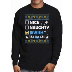 Nice Naughty Jewish Ugly Hanukkah Sweater Chanukah Jew Gift Longsleeve Tee 3 7