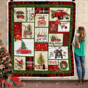 Noel Truck Merry Christmas Fleece Blanket