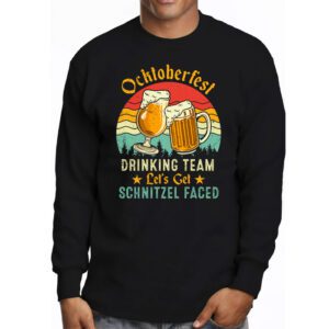 Oktoberfest Team Lets Get Schnitzel Faced German Men Women Longsleeve Tee 3 4