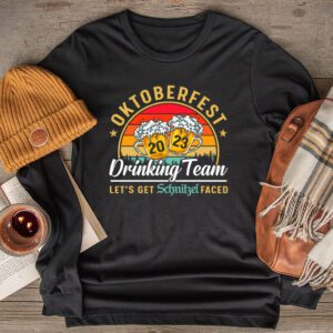 Oktoberfest Shirts Oktoberfest Team Lets Get Schnitzel Faced Longsleeve Tee