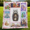 Owl Mother Merry Christmas Family Fleece Blanket