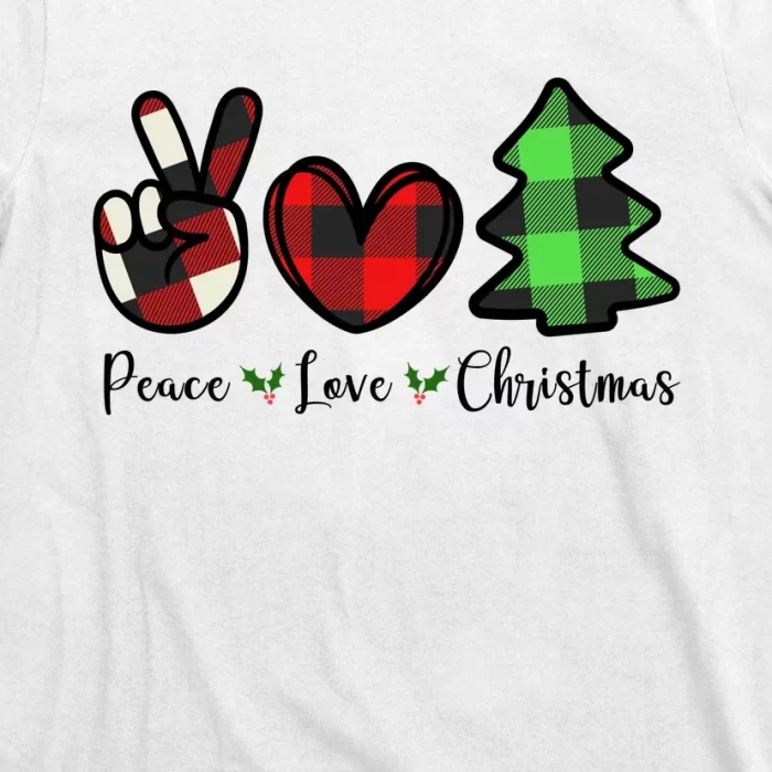 Peace Love Christmas Holiday Festive Gift T Shirt 3