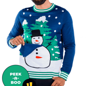 Peekaboo Snowman Ugly Christmas Sweater