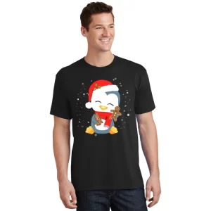 Penguin Christmas Tree Lights Merry Christmas Xmas T Shirt 1