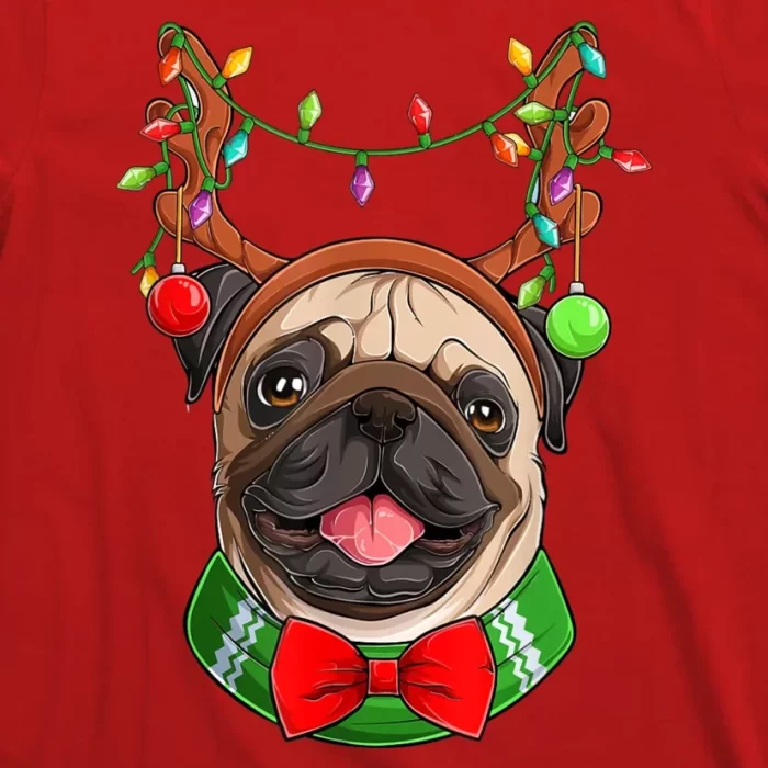 Pug Christmas Festive Cute T Shirt 3