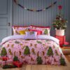 Purrfect Christmas Duvet Cover Set Pink Lilac