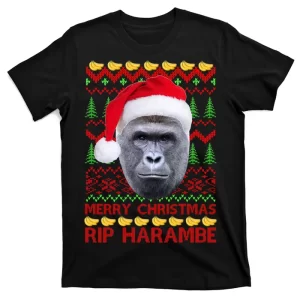 RIP Harambe Merry Ugly Christmas Sweater T-Shirt