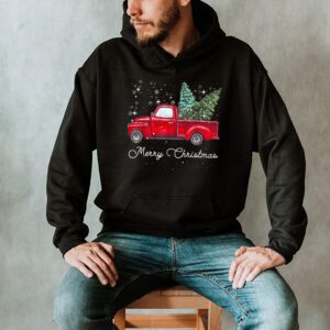 Red Buffalo Plaid Pickup Truck with Tree Merry Christmas Hoodie 2 3